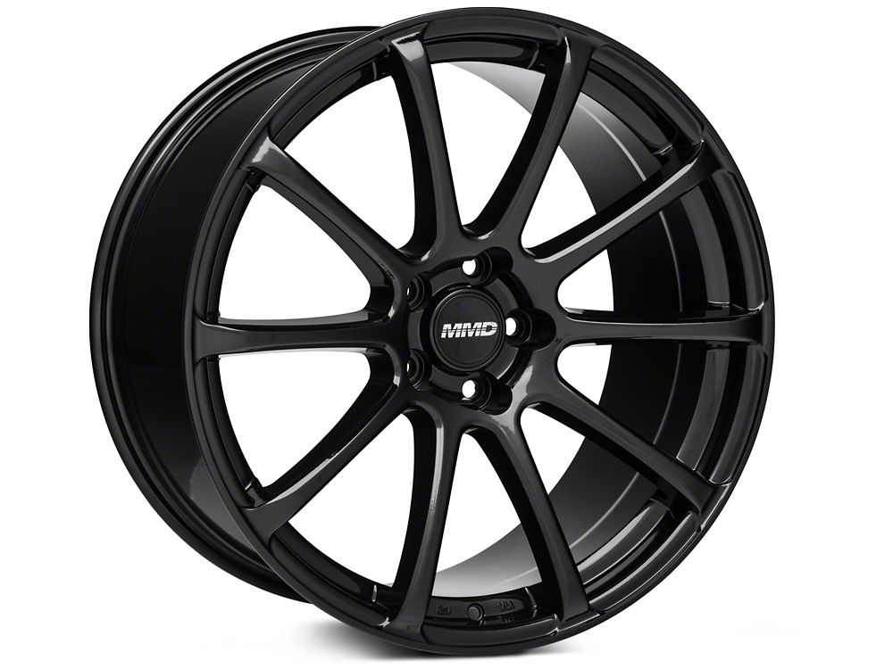 MMD Axim Gloss Black Wheel; Rear Only; 20x10; 45mm Offset (15-23 Mustang GT, EcoBoost, V6)