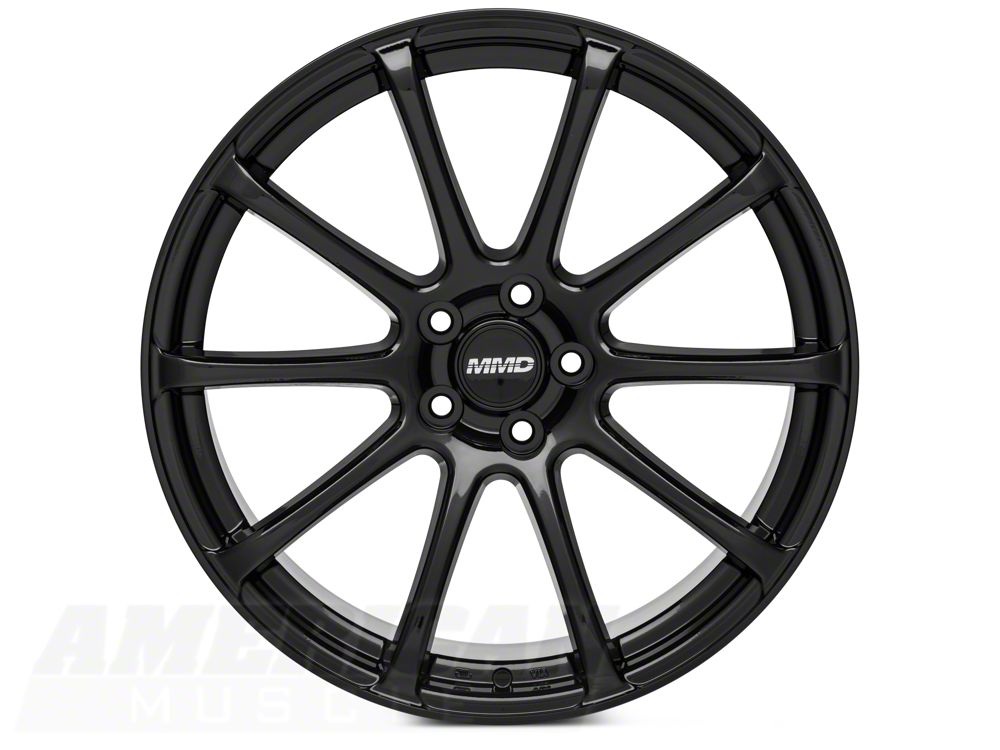 MMD Axim Gloss Black Wheel; Rear Only; 20x10; 45mm Offset (15-23 Mustang GT, EcoBoost, V6)