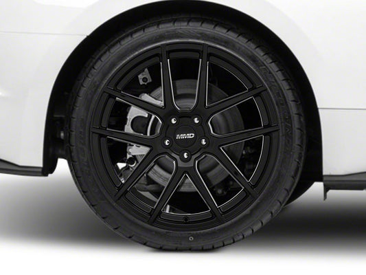 MMD Zeven Gloss Black Wheel; Rear Only; 20x10; 45mm Offset (15-23 Mustang GT, EcoBoost, V6)