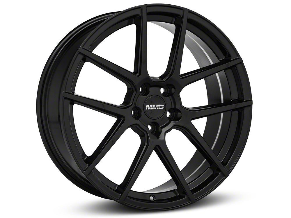 MMD Zeven Gloss Black Wheel; Rear Only; 20x10; 45mm Offset (15-23 Mustang GT, EcoBoost, V6)