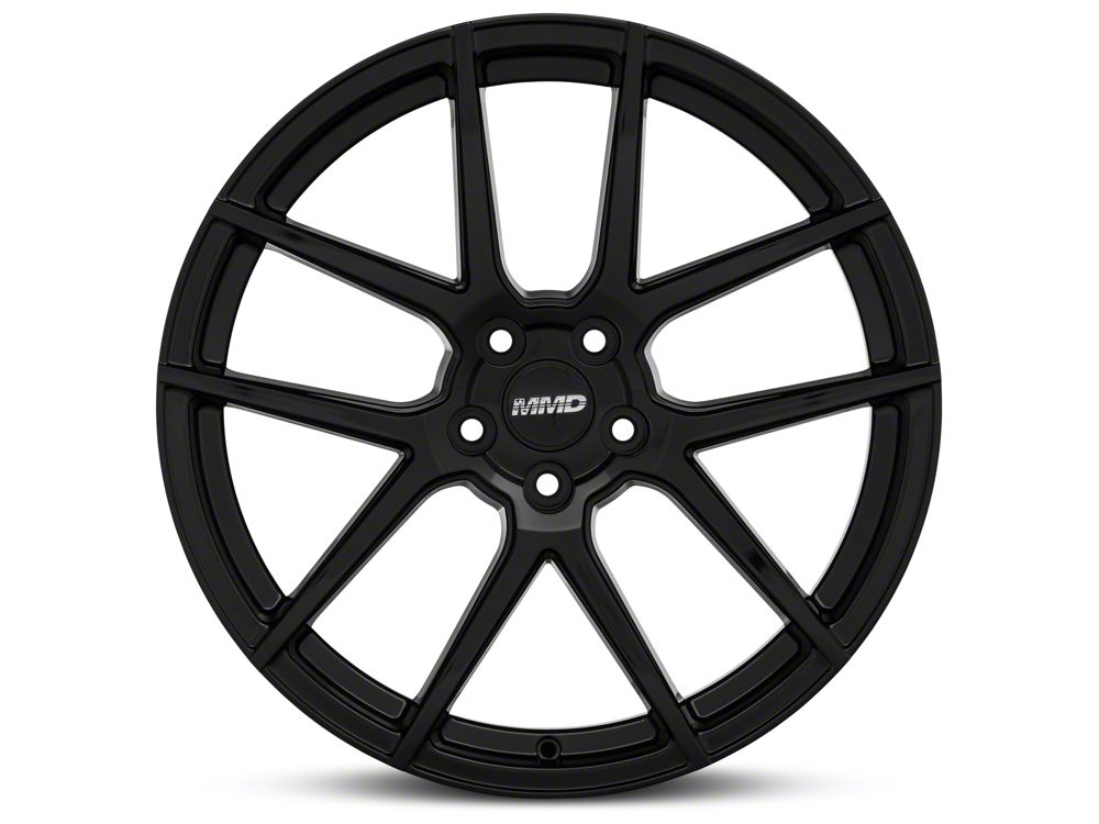 MMD Zeven Gloss Black Wheel; Rear Only; 20x10; 45mm Offset (15-23 Mustang GT, EcoBoost, V6)