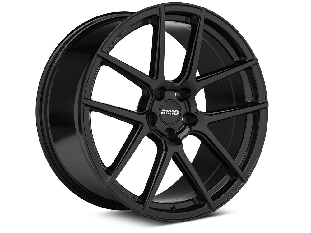 MMD Zeven Gloss Black Wheel; Rear Only; 20x10; 45mm Offset (15-23 Mustang GT, EcoBoost, V6)