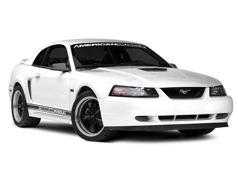 MMD Side Mirrors; Matte Black (99-04 Mustang)