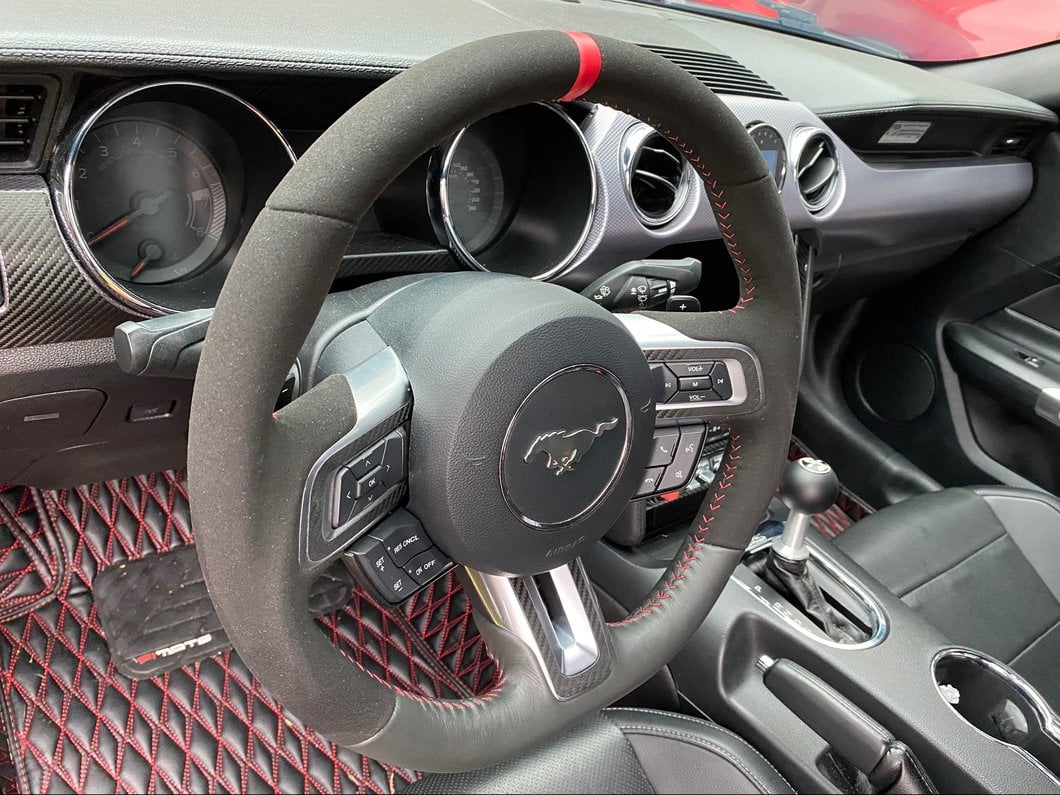 MMD GTX Steering Wheel; Leather and Suede (15-17 Mustang)