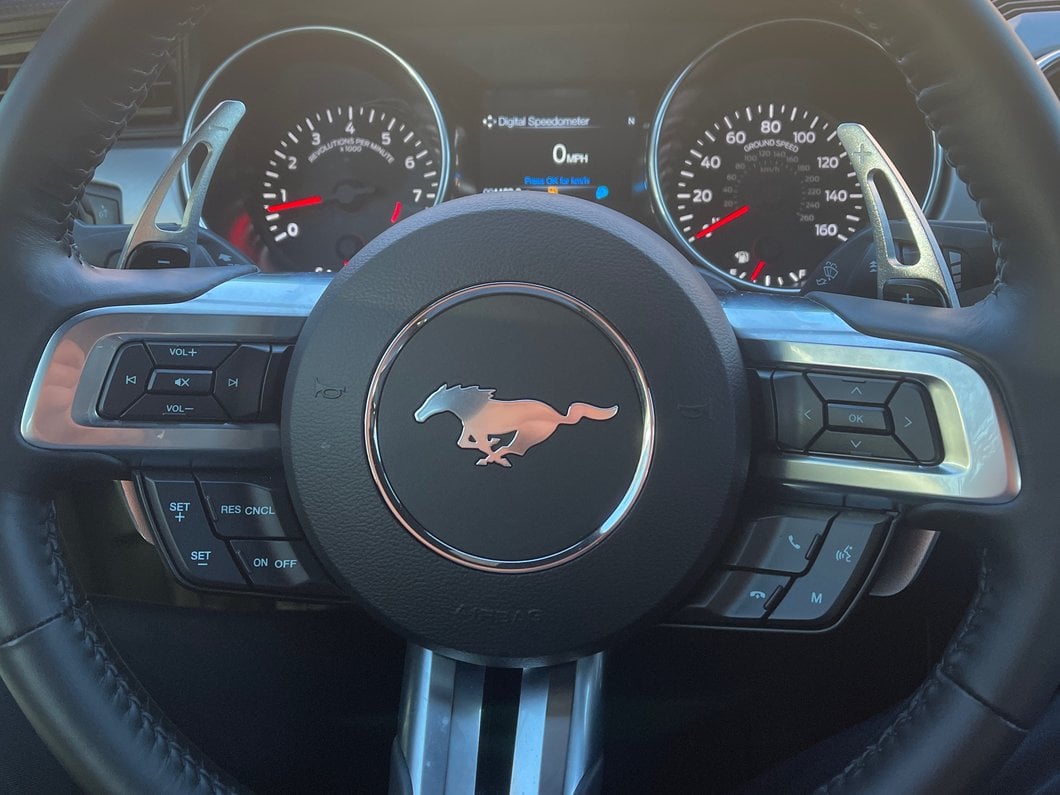 MMD Paddle Shifter Extensions; Silver (15-23 Mustang GT, EcoBoost, V6)