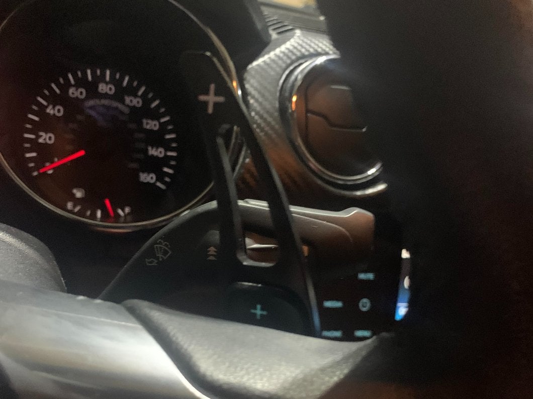 MMD Paddle Shifter Extensions; Black (15-23 Mustang GT, EcoBoost, V6)