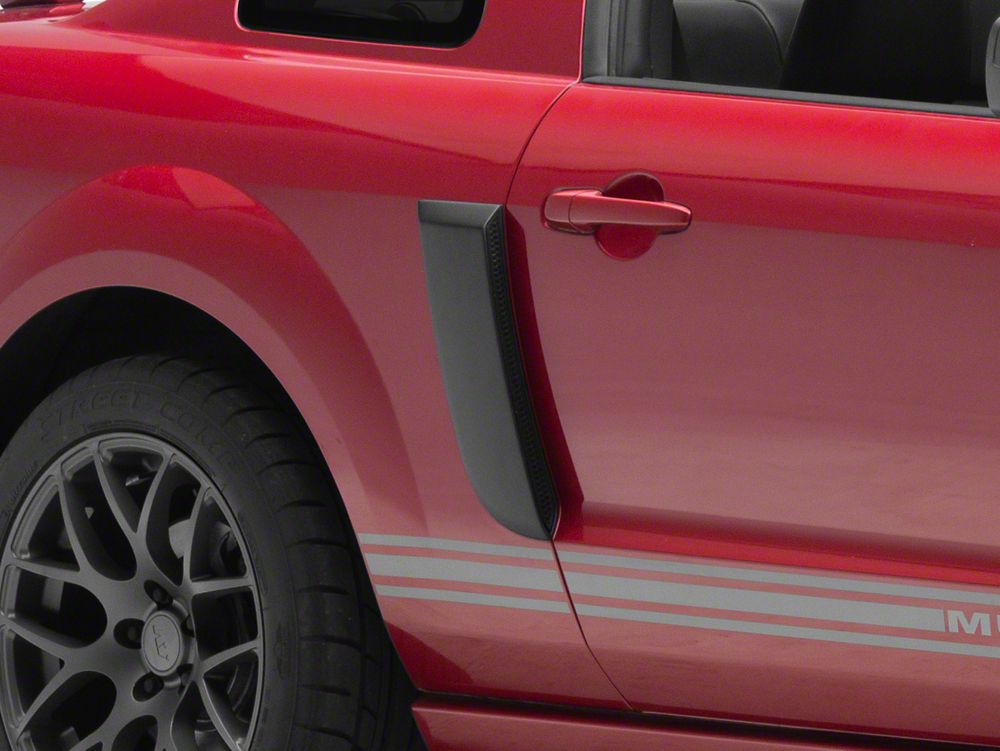 MMD CS Style Side Scoops; Satin Black (05-09 Mustang)