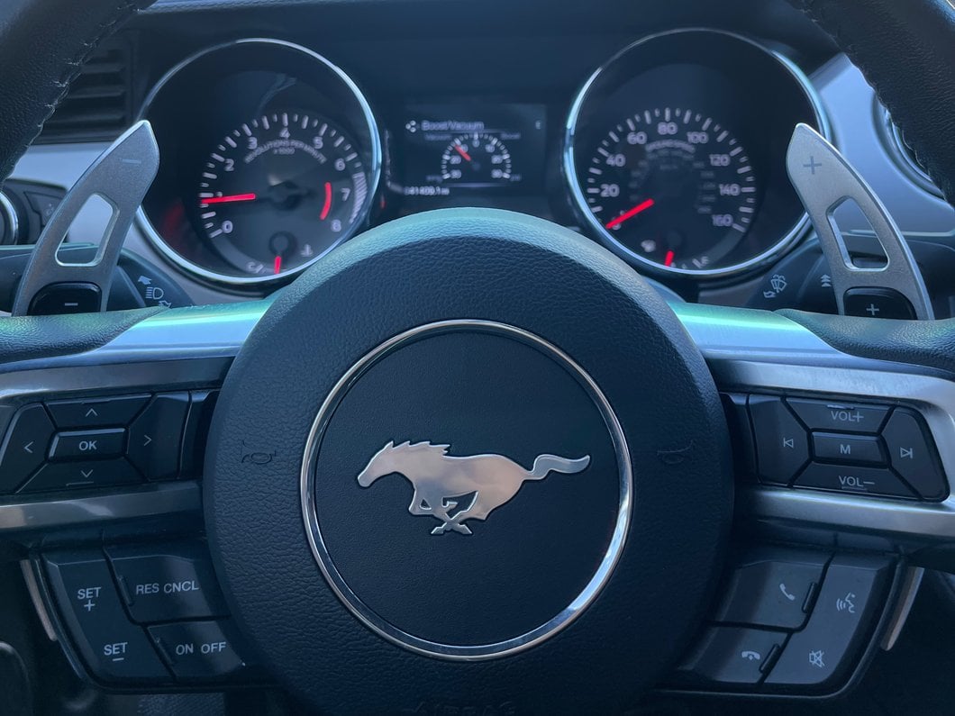 MMD Paddle Shifter Extensions; Silver (15-23 Mustang GT, EcoBoost, V6)