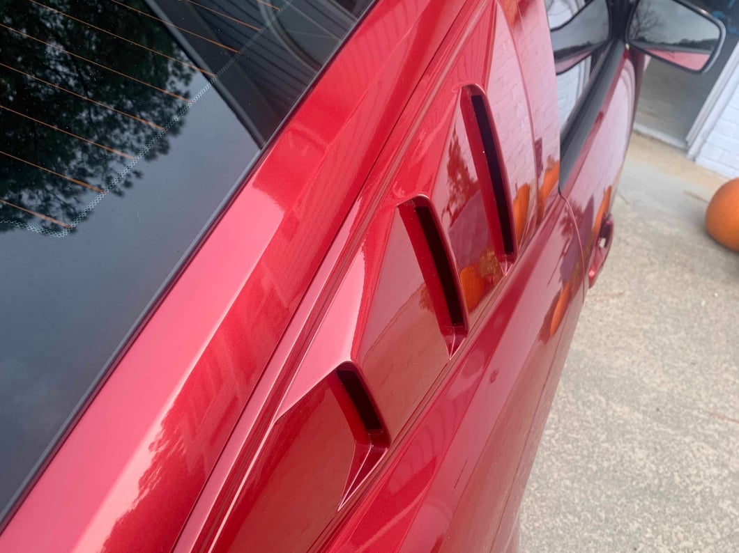 MMD Quarter Window Louvers; Pre-Painted (05-14 Mustang Coupe)