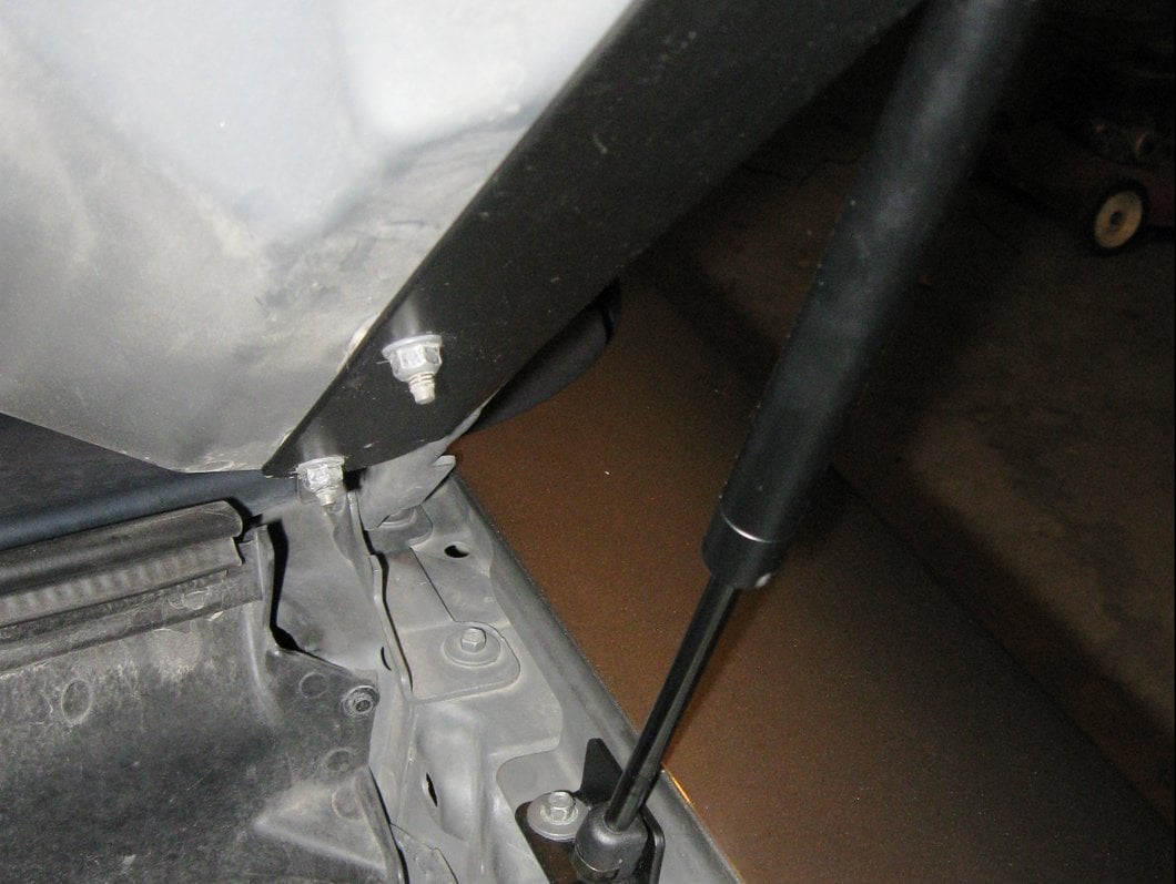 MMD Bolt On Hood Strut Kit; Black (99-04 Mustang)