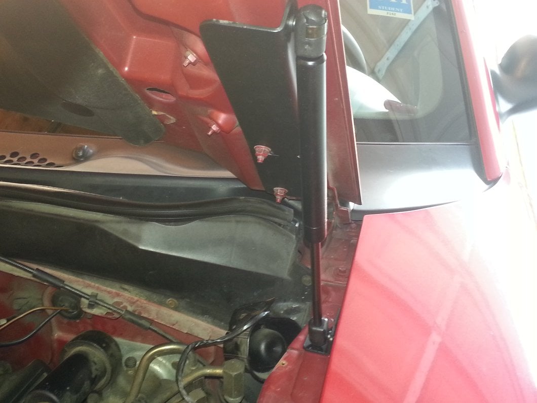 MMD Bolt On Hood Strut Kit; Black (94-98 Mustang)