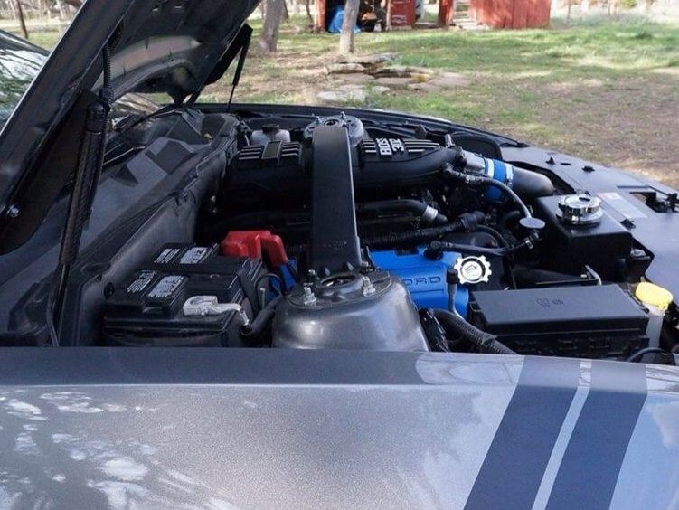 MMD Bolt On Hood Strut Kit; Carbon Fiber (05-14 Mustang)