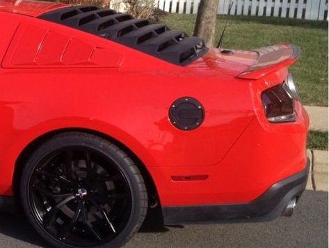 MMD Billet Aluminum Fuel Door; Black (10-14 Mustang)