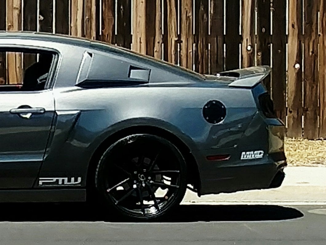 MMD Billet Aluminum Fuel Door; Black (10-14 Mustang)