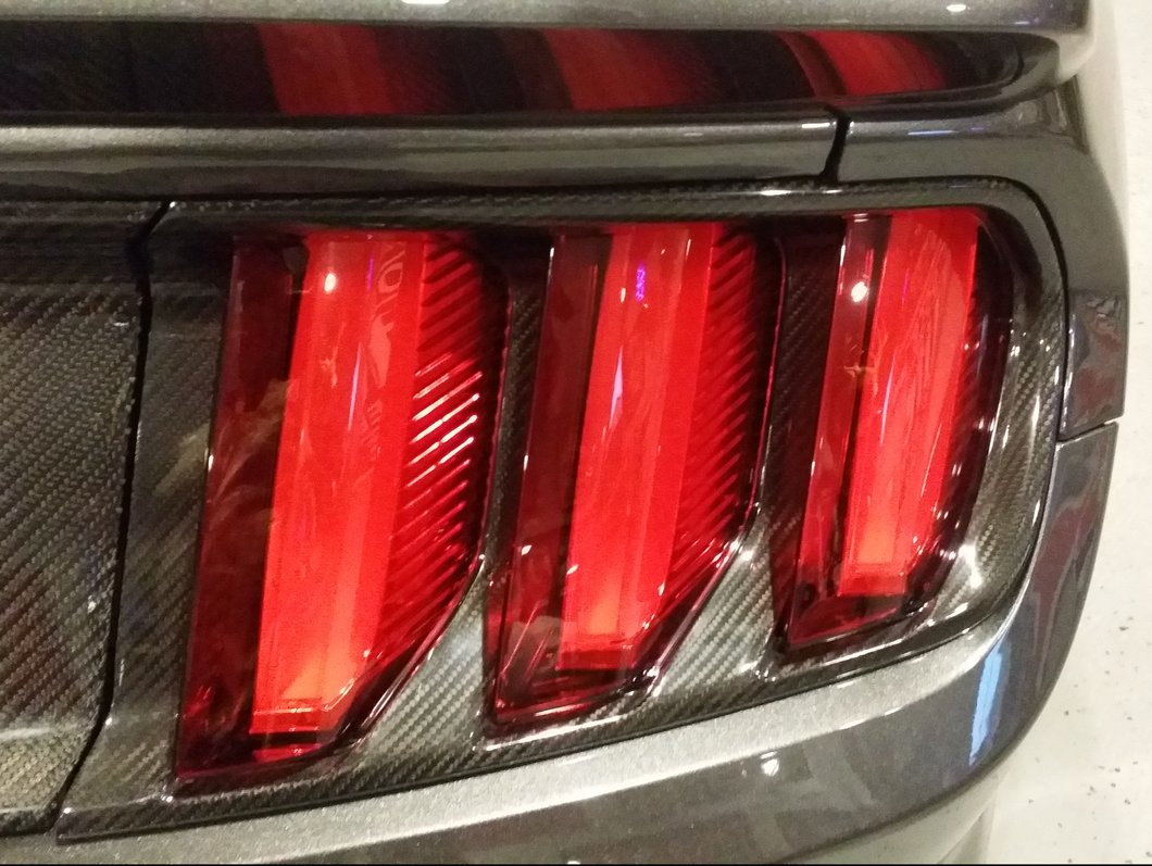 MMD Tail Light Bezels; Carbon Fiber (15-17 Mustang, Excluding 50th Anniversary)