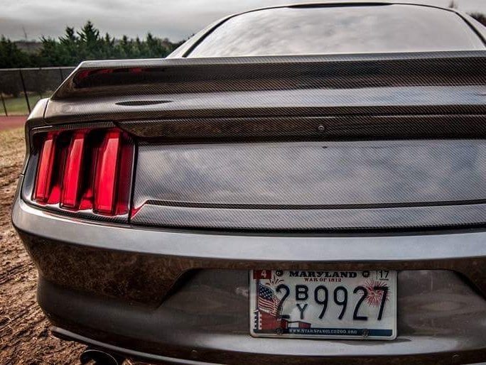 MMD Tail Light Bezels; Carbon Fiber (15-17 Mustang, Excluding 50th Anniversary)