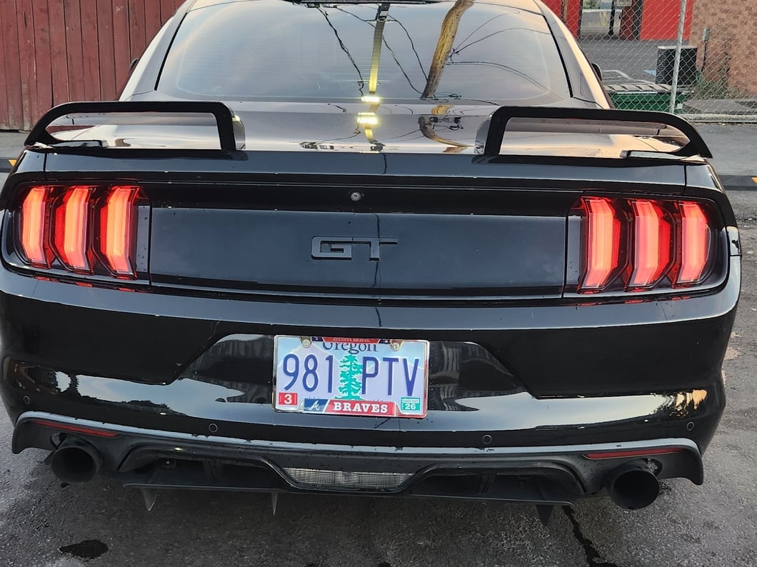 MMD by FOOSE Split Rear Spoiler; Black (15-23 Mustang Fastback)