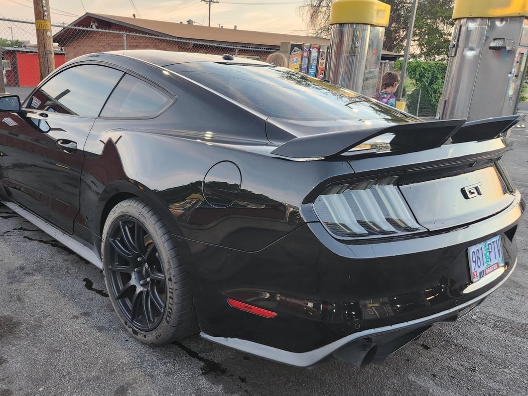 MMD by FOOSE Split Rear Spoiler; Black (15-23 Mustang Fastback)