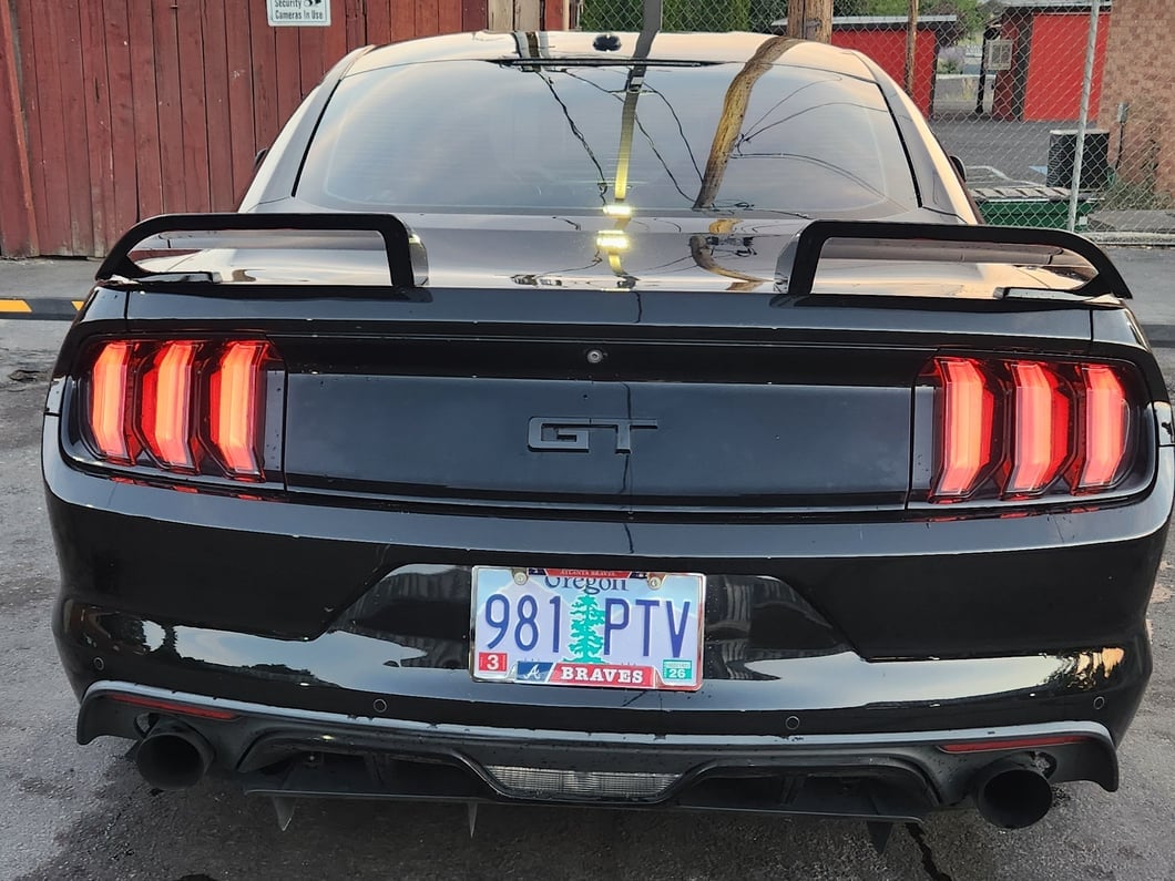 MMD by FOOSE Split Rear Spoiler; Shadow Black (15-23 Mustang Fastback)