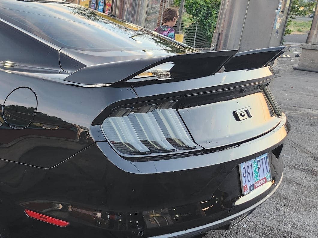 MMD by FOOSE Split Rear Spoiler; Shadow Black (15-23 Mustang Fastback)