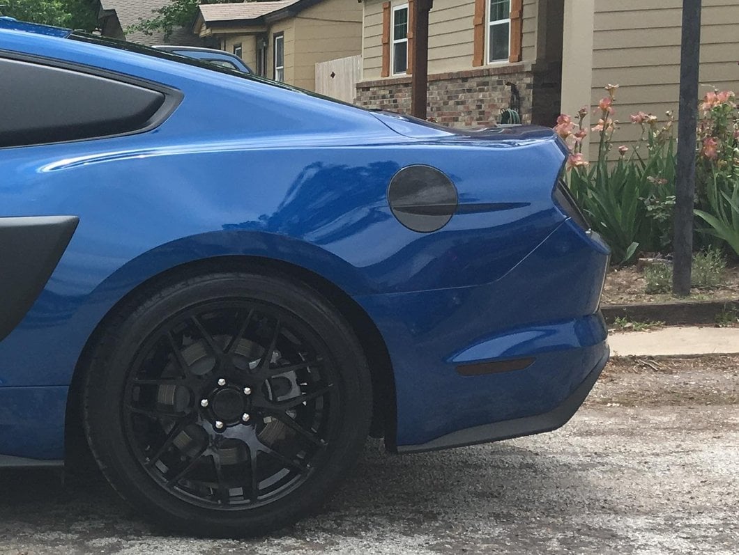 MMD Fuel Door Cover; Carbon Fiber (15-23 Mustang)