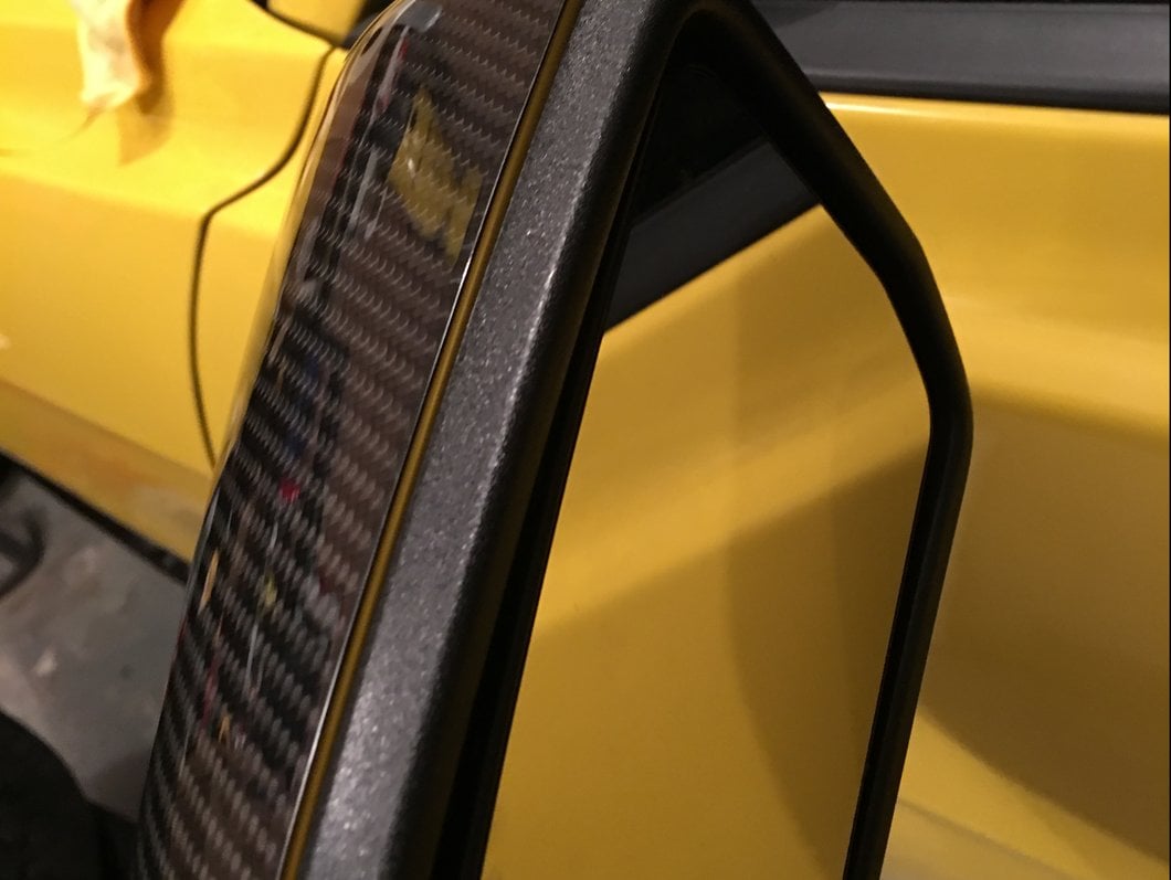 MMD Mirror Covers; Carbon Fiber (15-23 Mustang w/ Mirror Signals)