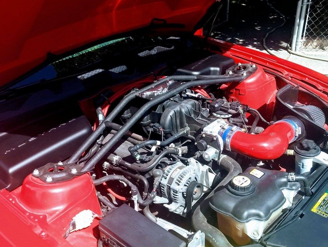 MMD Bolt On Hood Strut Kit; Black (10-14 Mustang)