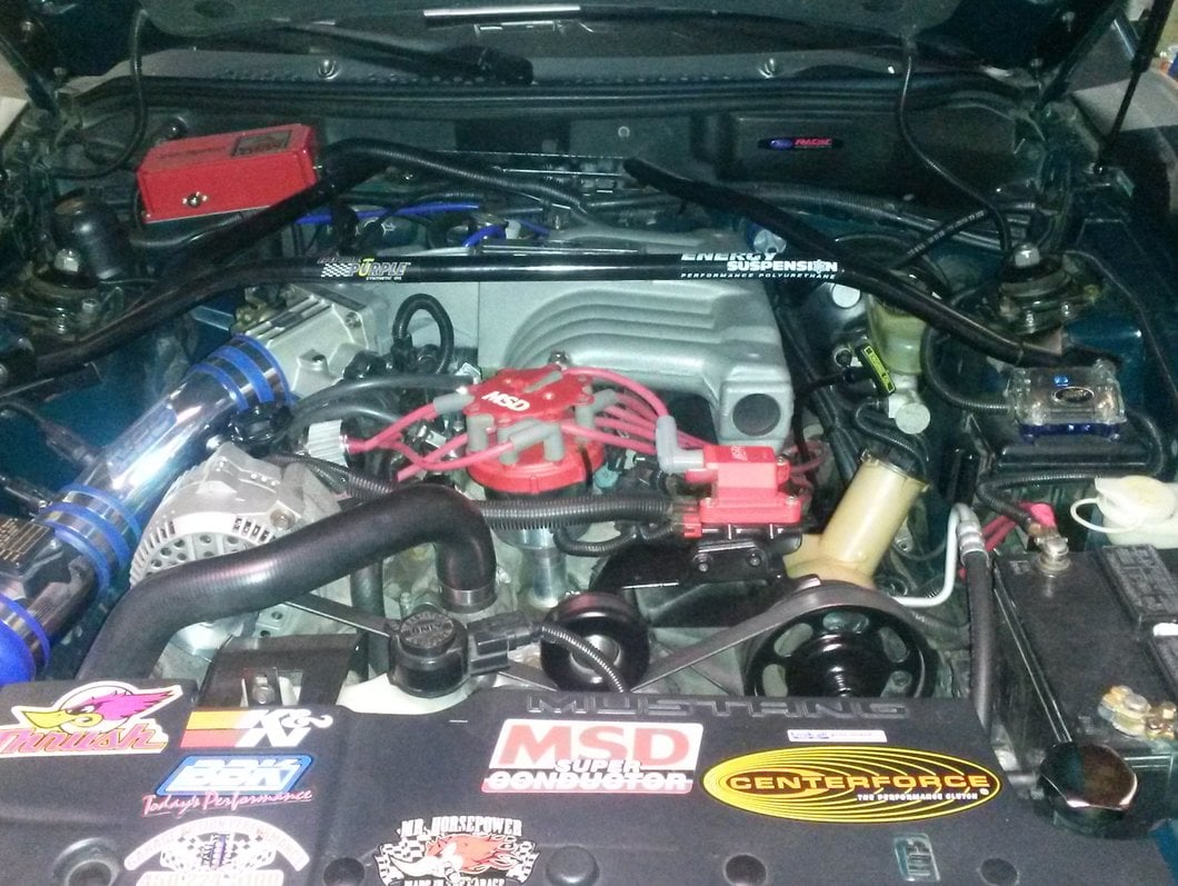 MMD Bolt On Hood Strut Kit; Black (94-98 Mustang)