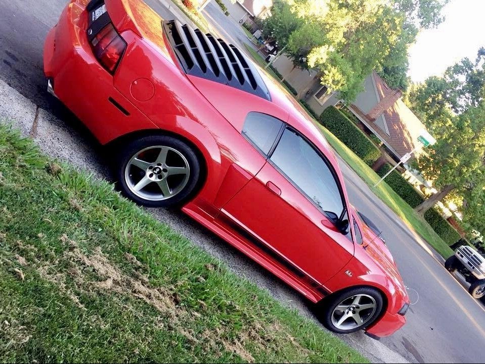 MMD Rear Window Louvers; Textured ABS (99-04 Mustang)