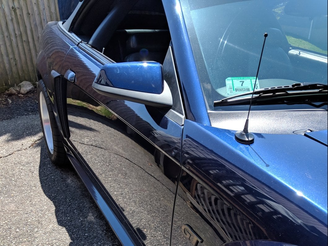 MMD Side Mirrors; Matte Black (99-04 Mustang)