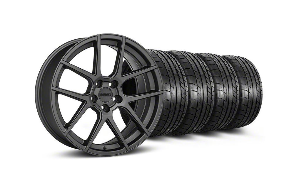 MMD Zeven Charcoal Wheel and Mickey Thompson Tire Kit; 19x8.5 (05-14 Mustang)