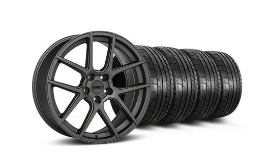 MMD Zeven Charcoal Wheel and Mickey Thompson Tire Kit; 19x8.5 (05-14 Mustang)