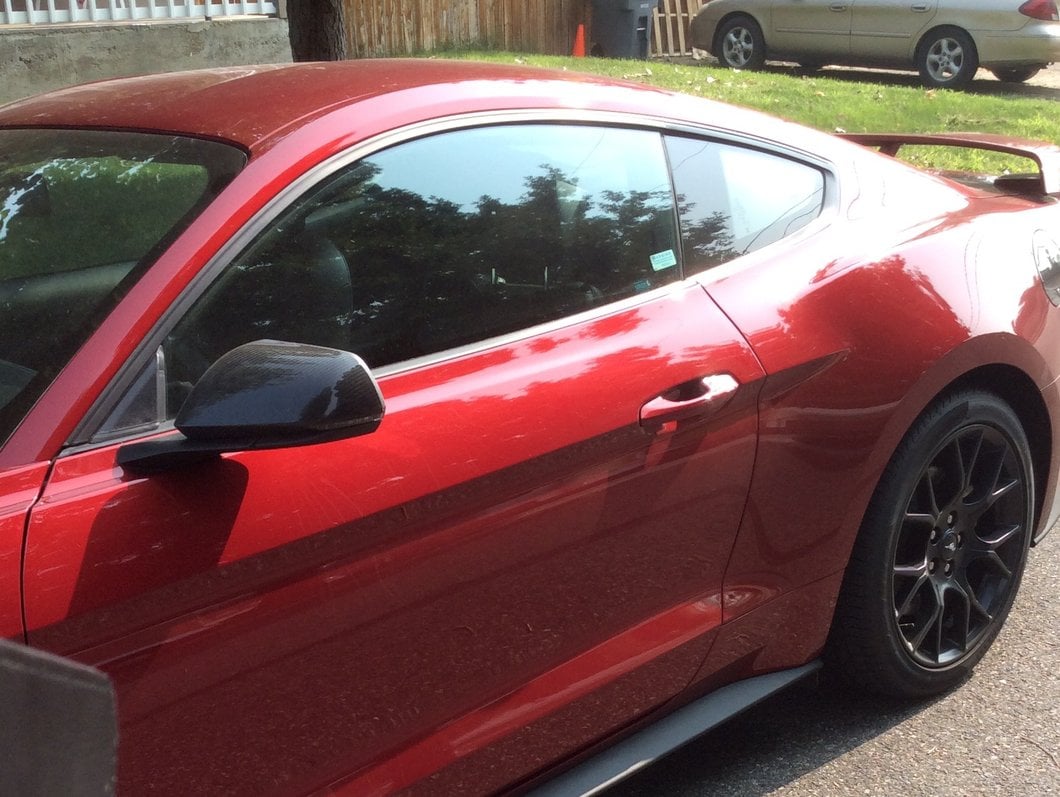 MMD Mirror Covers; Carbon Fiber (15-23 Mustang w/ Mirror Signals)