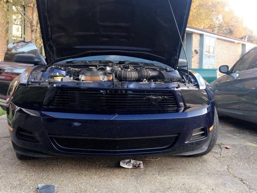 MMD by FOOSE Billet Upper Replacement Grille; Black (10-12 Mustang V6)