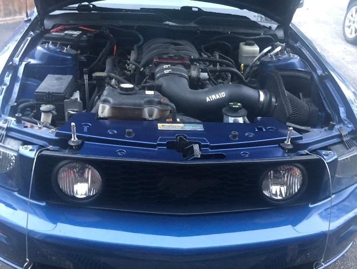 MMD Bolt On Hood Strut Kit; Black (05-09 Mustang)