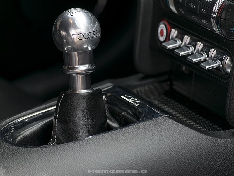 MMD by FOOSE Retro Style 6-Speed Shift Knob with FOOSE Logo; Polished (15-25 Mustang, Excluding GT350 & GT500)