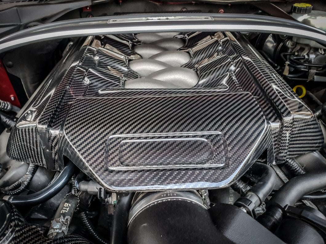 MMD Engine Cover; Carbon Fiber (15-17 Mustang GT)