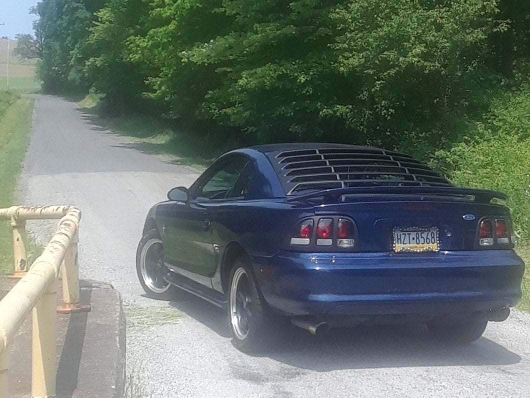 MMD Rear Window Louvers; Textured ABS (94-98 Mustang)