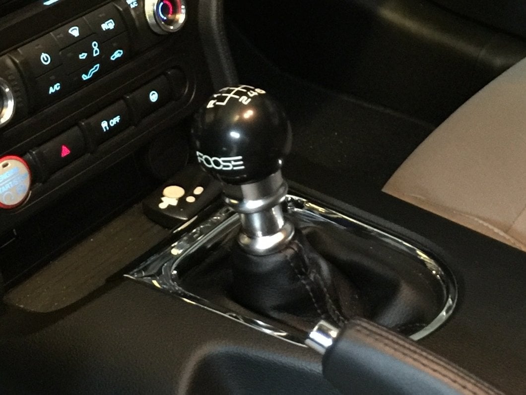 MMD by FOOSE Retro Style 6-Speed Shift Knob with FOOSE Logo; Black (15-25 Mustang, Excluding GT350 & GT500)