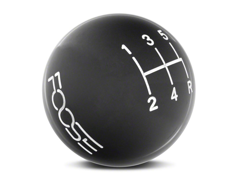MMD by FOOSE Retro Style 5-Speed Shift Knob with FOOSE Logo; Black (05-10 Mustang GT, V6)