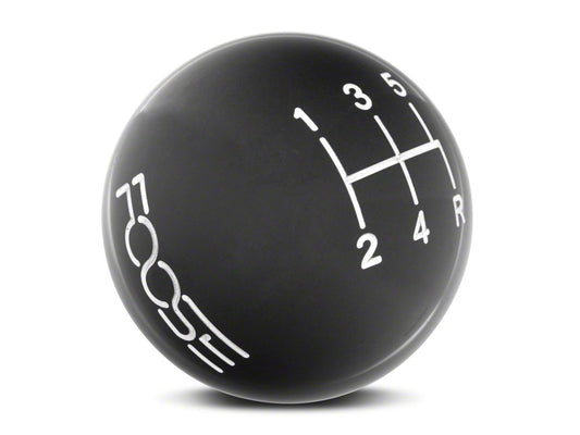 MMD by FOOSE Retro Style 5-Speed Shift Knob with FOOSE Logo; Black (05-10 Mustang GT, V6)