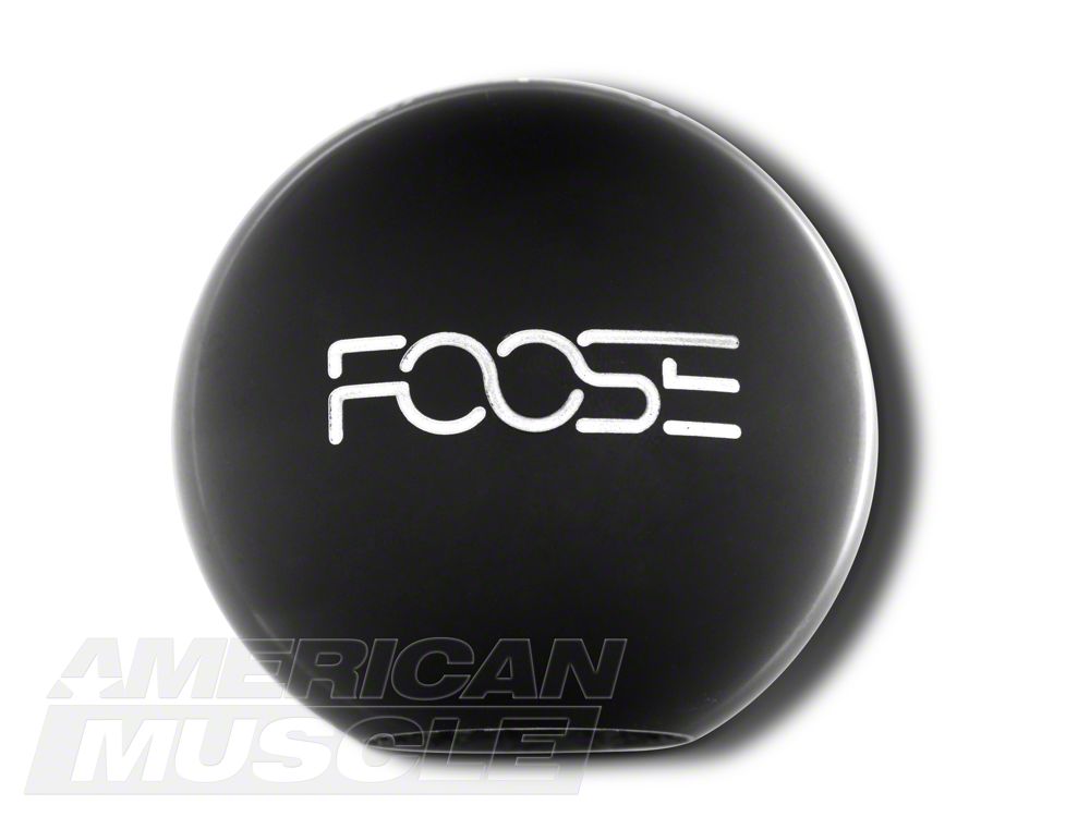 MMD by FOOSE Retro Style 5-Speed Shift Knob with FOOSE Logo; Black (05-10 Mustang GT, V6)