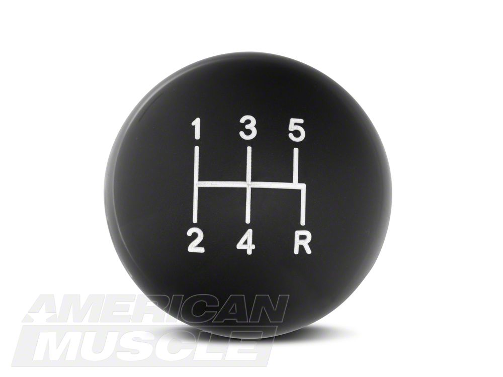 MMD by FOOSE Retro Style 5-Speed Shift Knob with FOOSE Logo; Black (05-10 Mustang GT, V6)