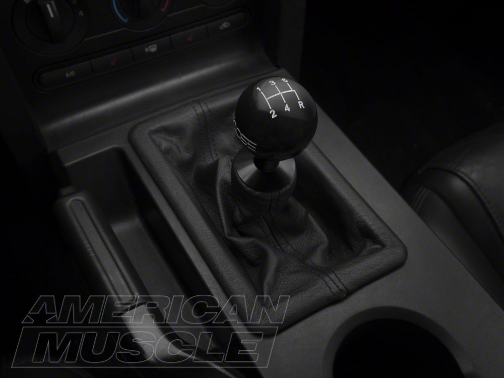 MMD by FOOSE Retro Style 5-Speed Shift Knob with FOOSE Logo; Black (05-10 Mustang GT, V6)