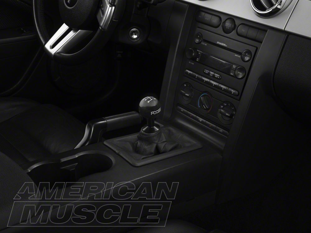 MMD by FOOSE Retro Style 5-Speed Shift Knob with FOOSE Logo; Black (05-10 Mustang GT, V6)