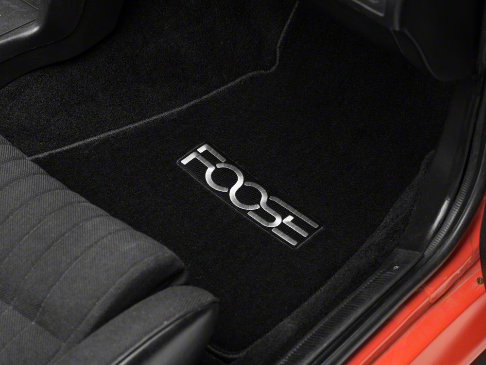 MMD by FOOSE Front & Rear Floor Mats with FOOSE Logo - Black (79-93 Mustang)