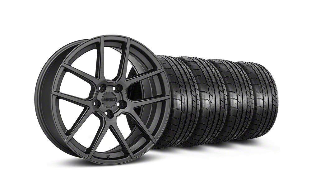 MMD Zeven Charcoal Wheel and Mickey Thompson Tire Kit; 19x8.5 (15-23 Mustang GT, EcoBoost, V6)