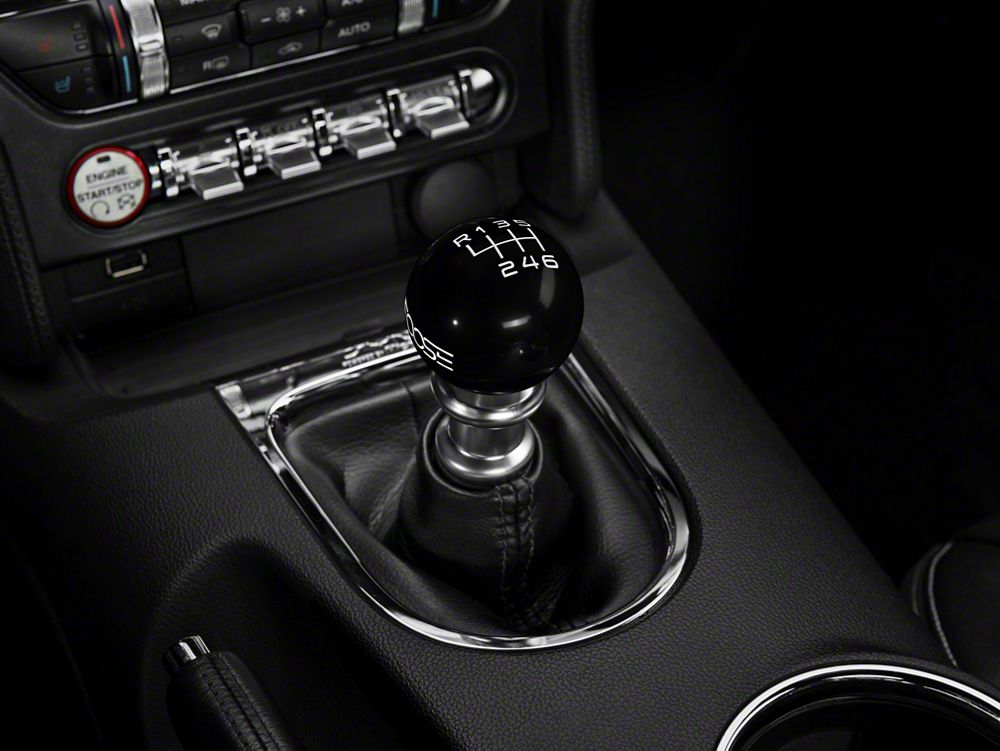 MMD by FOOSE Retro Style 6-Speed Shift Knob with FOOSE Logo; Black (15-25 Mustang, Excluding GT350 & GT500)