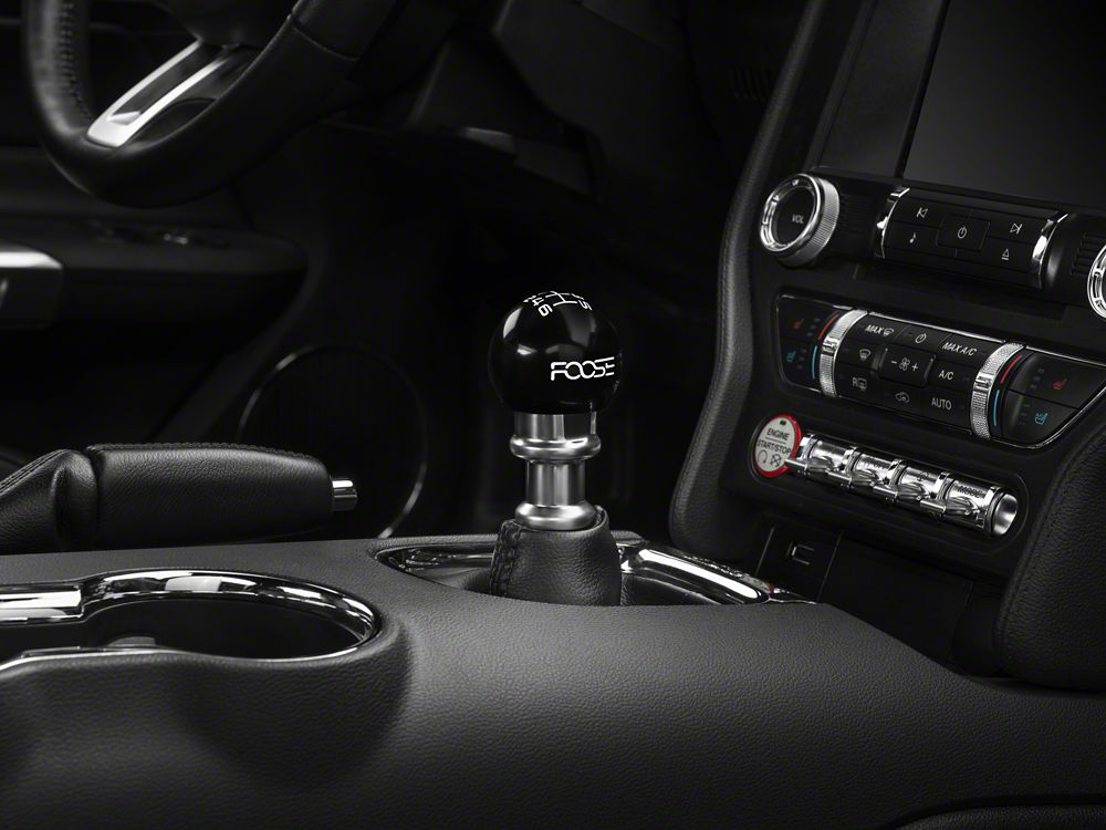 MMD by FOOSE Retro Style 6-Speed Shift Knob with FOOSE Logo; Black (15-25 Mustang, Excluding GT350 & GT500)
