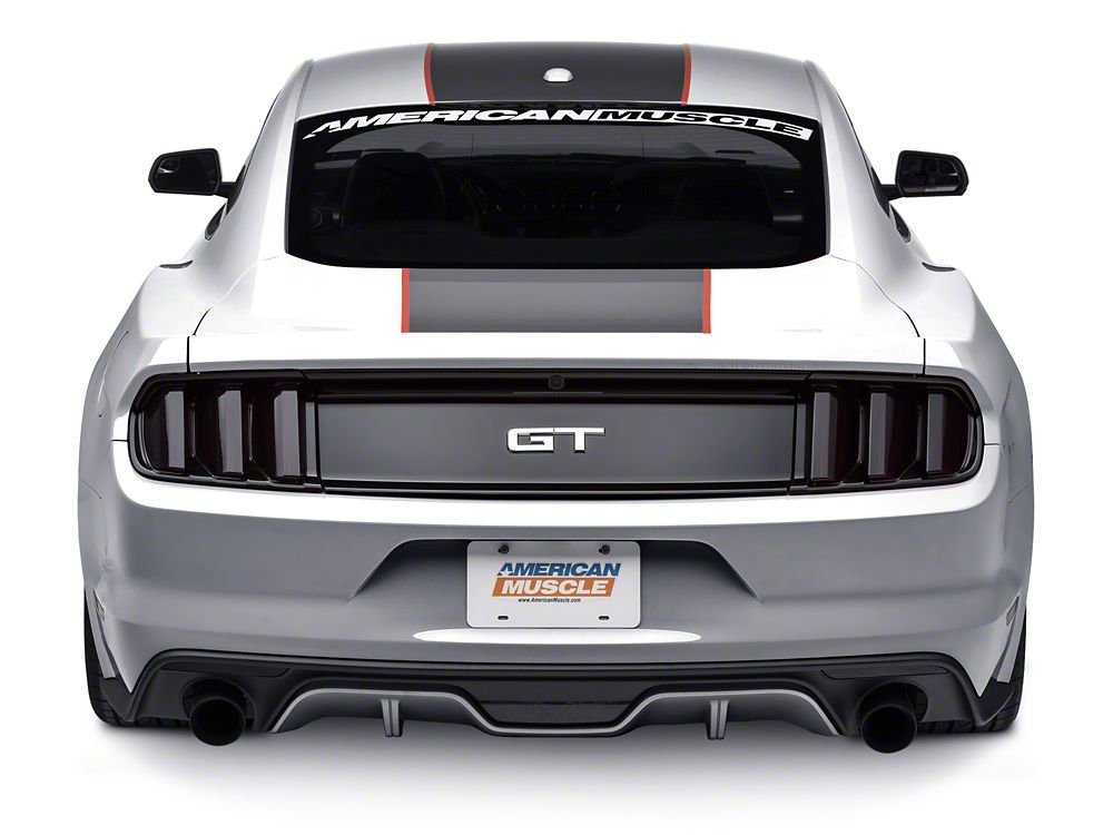MMD by FOOSE Center Line Graphic Kit; Silver and Orange (15-17 Mustang Fastback)